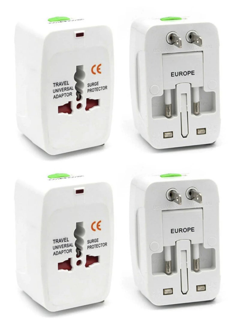 يوويل محولان عالميان للسفر، قابس متعدد الاستخدامات، محول طاقة أوروبي عالمي بدون منفذ USB، شاحن حائط دولي للمملكة المتحدة والاتحاد الأوروبي والولايات المتحدة الأمريكية وأستراليا وآسيا، قابس سفر صغير الحجم للفنادق والأعمال والإجازات - Image 1